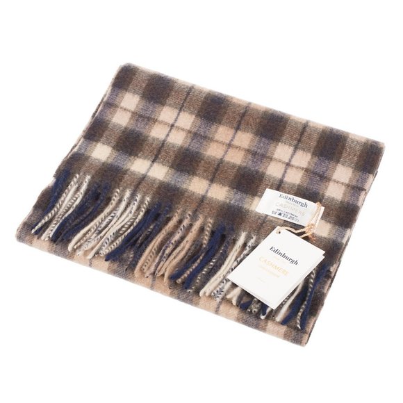 NWT Edinburg Cashmere 100% Cashmere Tartan Unisex Scarf in Winter Check - Picture 12 of 15